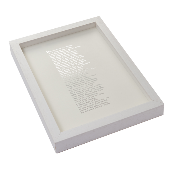 Original Foiled and Framed Retirement Poem