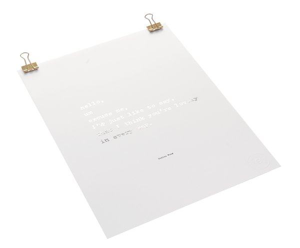 Polite Word Foiled Poem Print