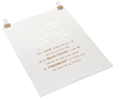 ‘Dear Friend’ Foiled Poem Print