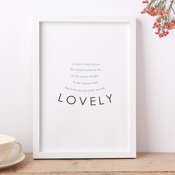 ‘Lovely’ Poem Print