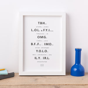 ‘TBH’ Poem Print