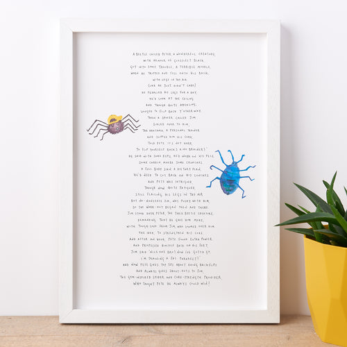 Beetle Nonsense Poem Print