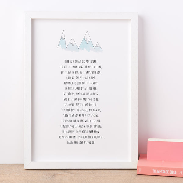 Christening Poem Print