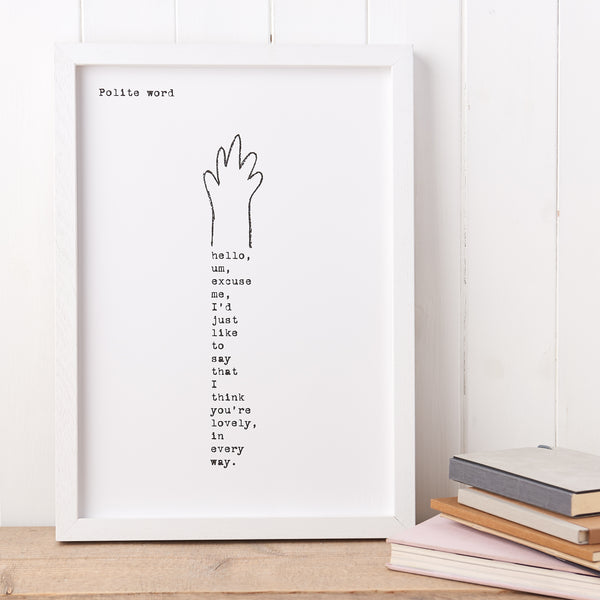 ‘Polite Word’ Poem Print