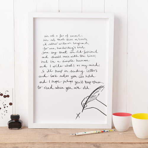 ‘Old Fashioned’ Poem Print