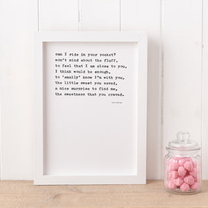 ‘Sweet Somethings’ Poem Print