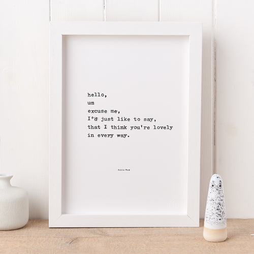 'Polite Word' Vintage-Style Poem Print