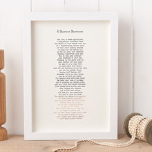 Load image into Gallery viewer, Original Foiled and Framed Birthday Poem