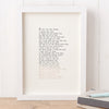 Original Foiled and Framed Anniversary Poem