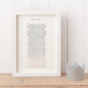 Original Foiled and Framed Hen-Do Poem