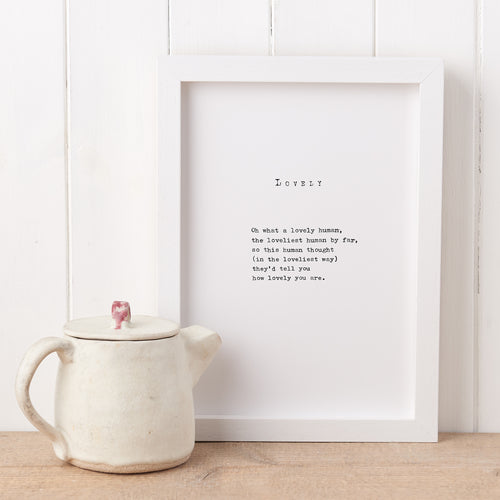 'Lovely' Poem Print