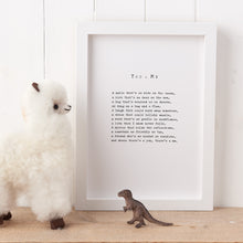Load image into Gallery viewer, &#39;You &amp; Me Poem Print
