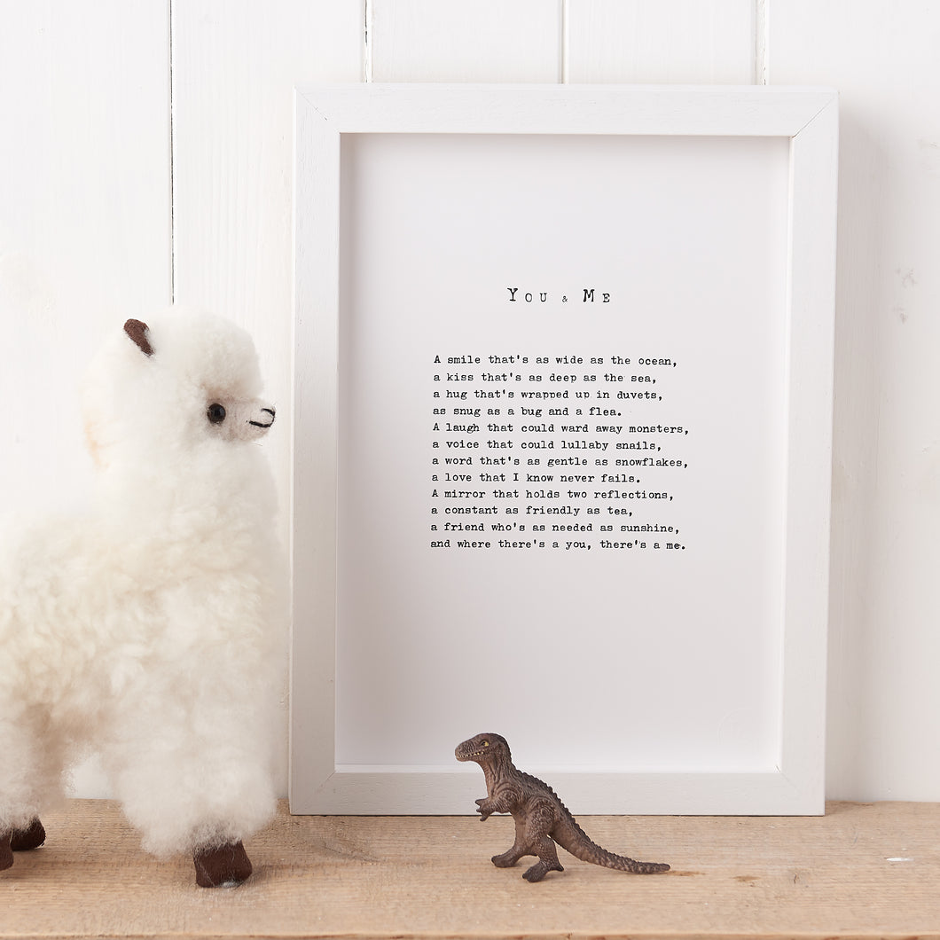 'You & Me Poem Print