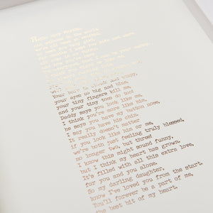 Original Foiled and Framed New Baby Poem