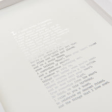 Load image into Gallery viewer, Original Foiled and Framed Friendship Poem