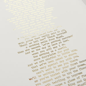Original Foiled and Framed Wedding Poem
