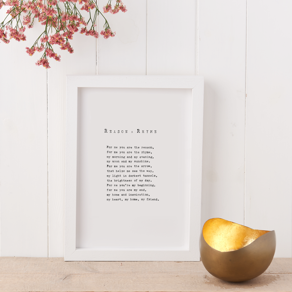 'Reason & Rhyme' Poem Print