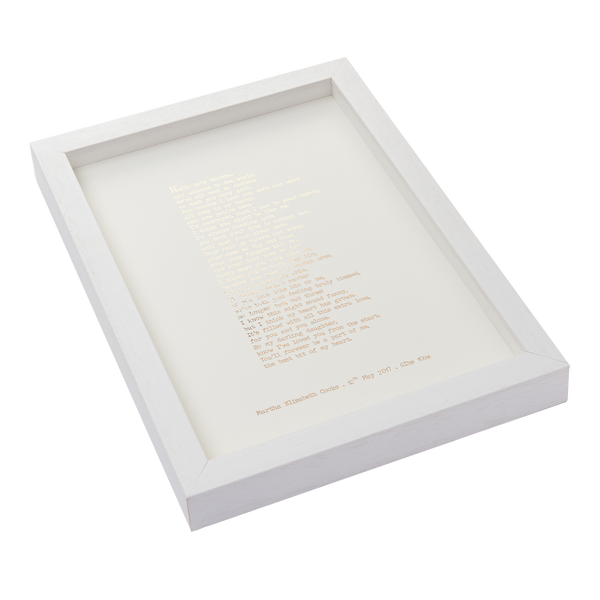 Original Foiled and Framed New Baby Poem