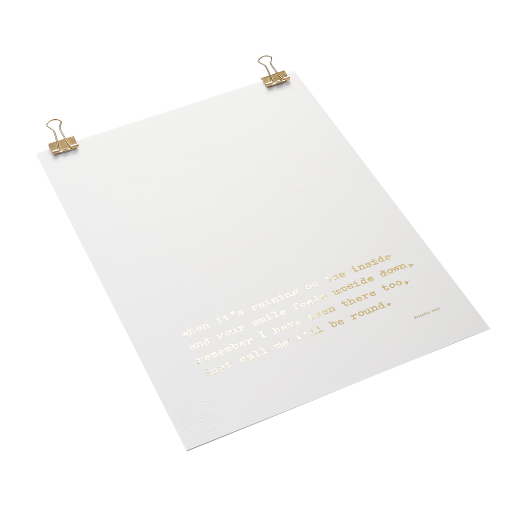 Friendly Word Foiled Poem Print