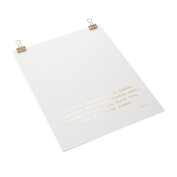 Friendly Word Foiled Poem Print
