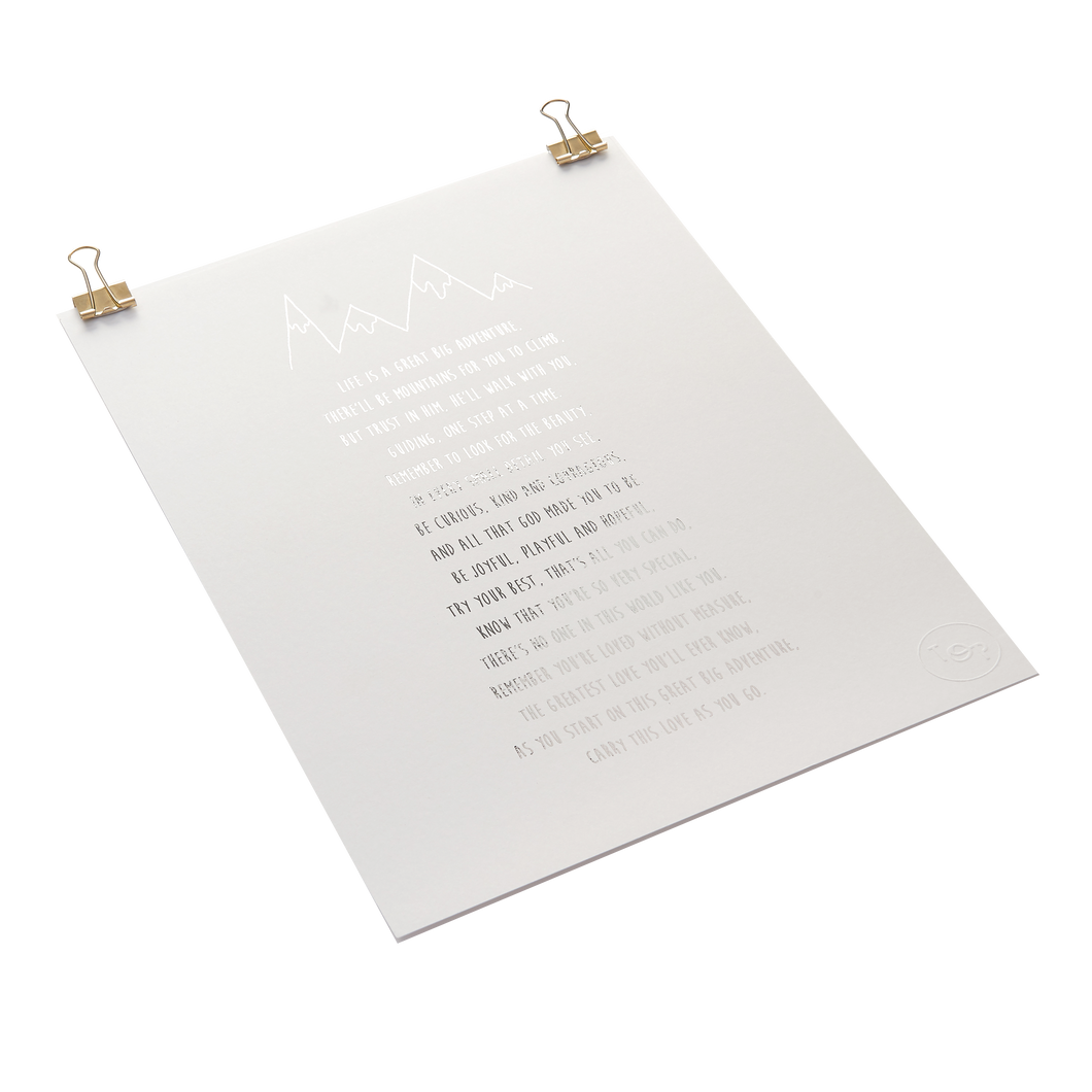 Foiled Christening Poem Print