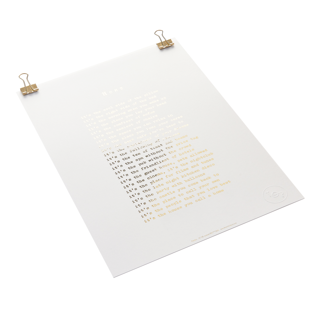 Home poem - foiled print