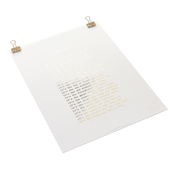 Home poem - foiled print