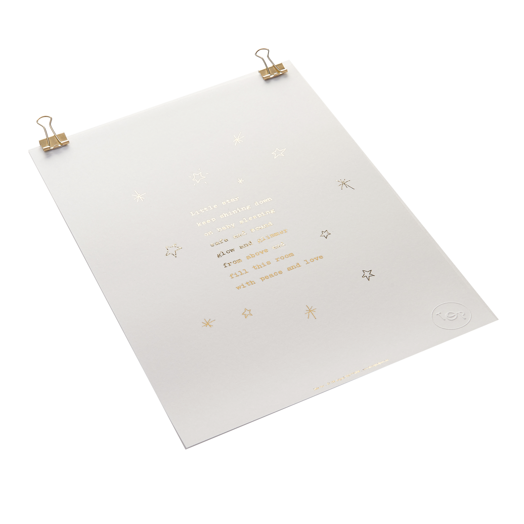 ‘Little Star’ Foiled Nursery Poem Print