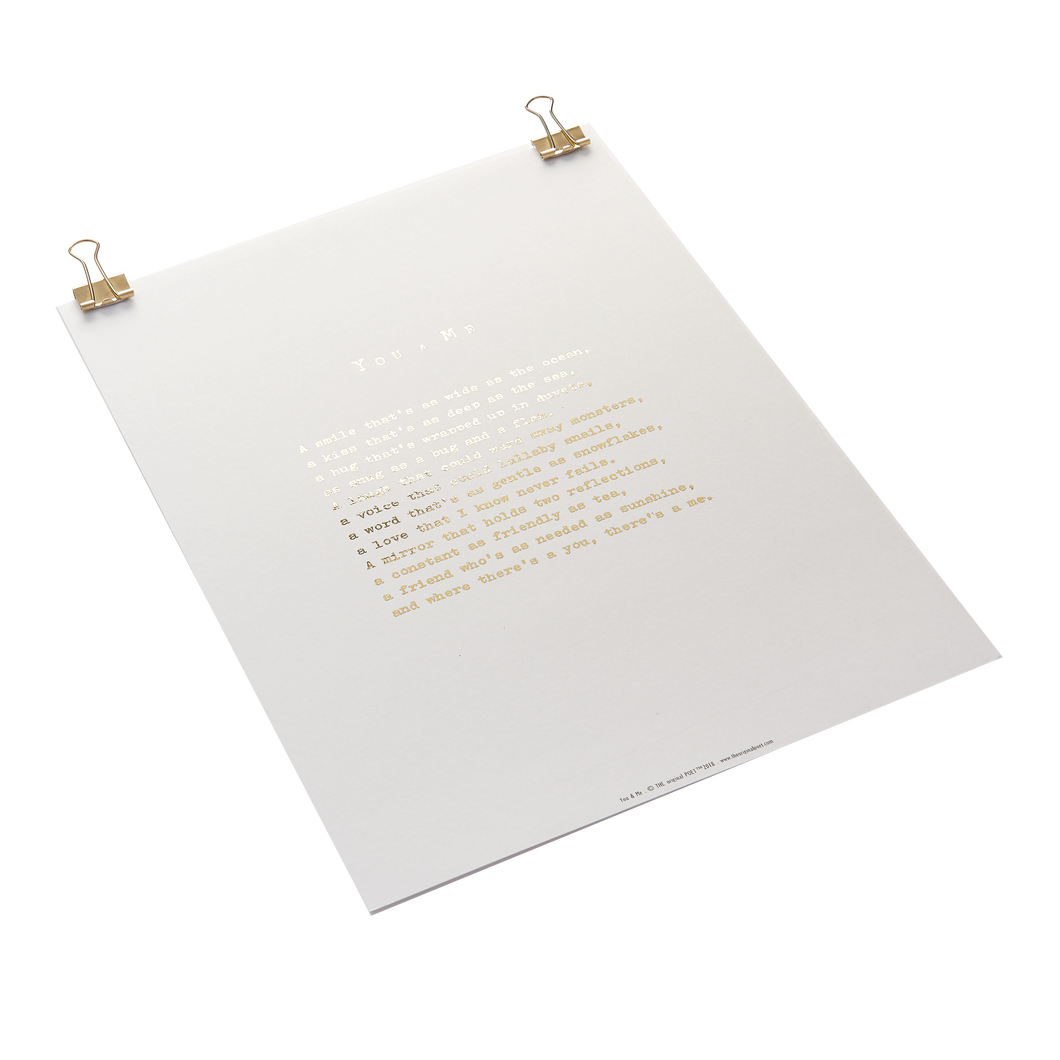 'You & Me' Foiled Poem Print